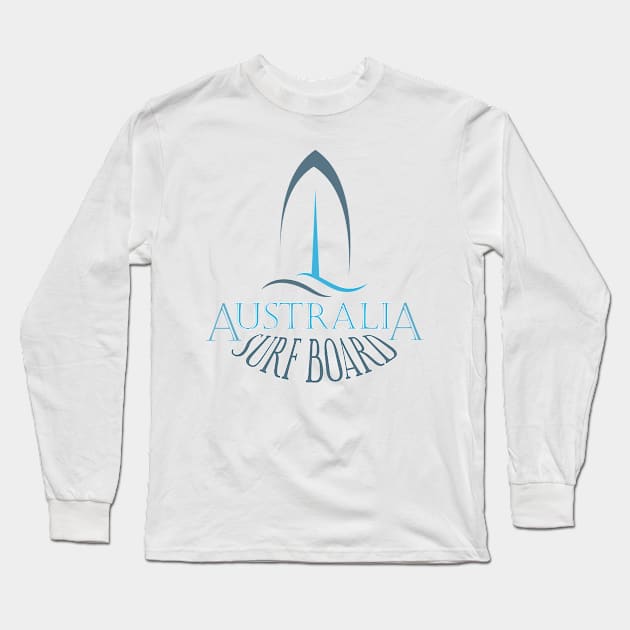 Australia surf board Long Sleeve T-Shirt by TeeText